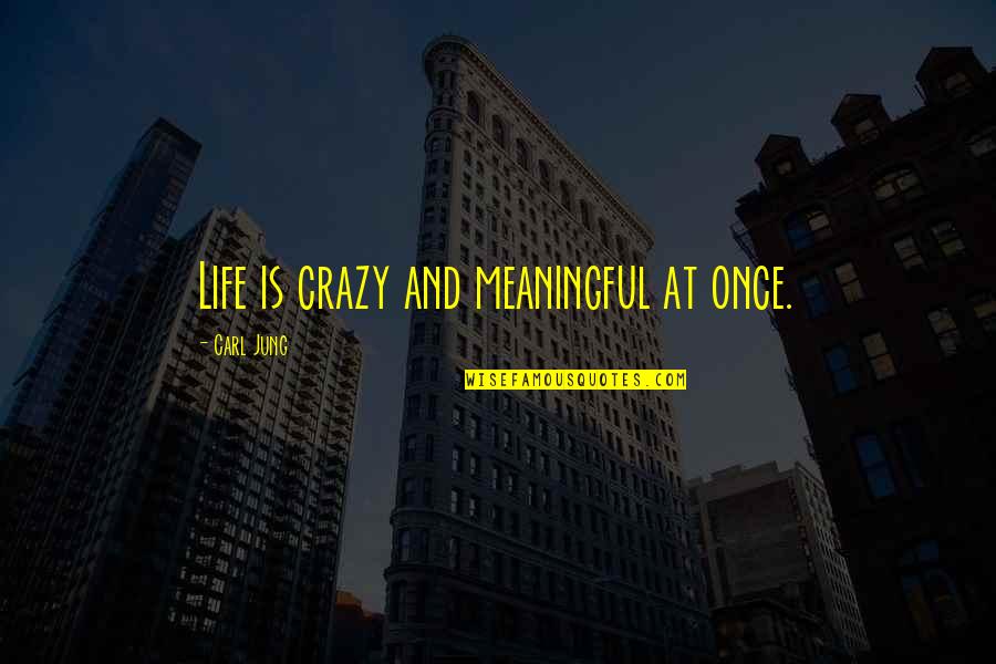 Crazy But Meaningful Quotes By Carl Jung: Life is crazy and meaningful at once.