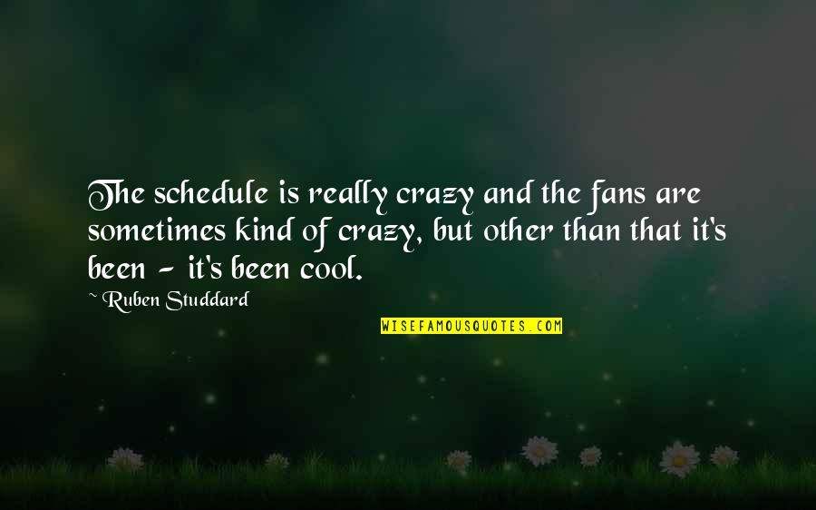 Crazy But Quotes By Ruben Studdard: The schedule is really crazy and the fans