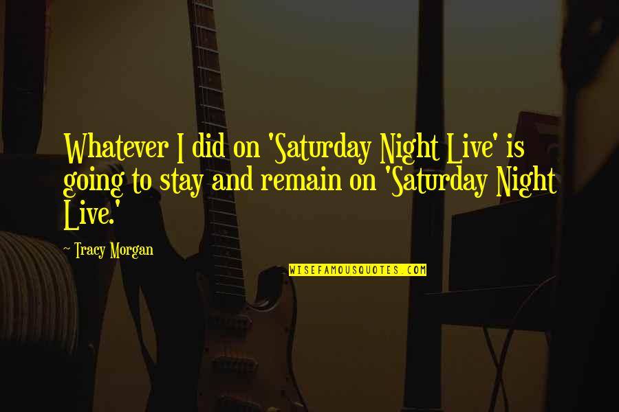 Crazy Butterfly Quotes By Tracy Morgan: Whatever I did on 'Saturday Night Live' is Crazy Butterfly Quotes By Tracy Morgan: Whatever I did on 'Saturday Night Live' is