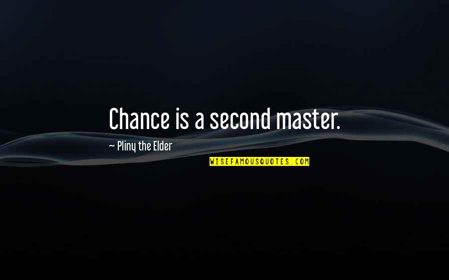 Crazy Cousin Sister Quotes By Pliny The Elder: Chance is a second master.