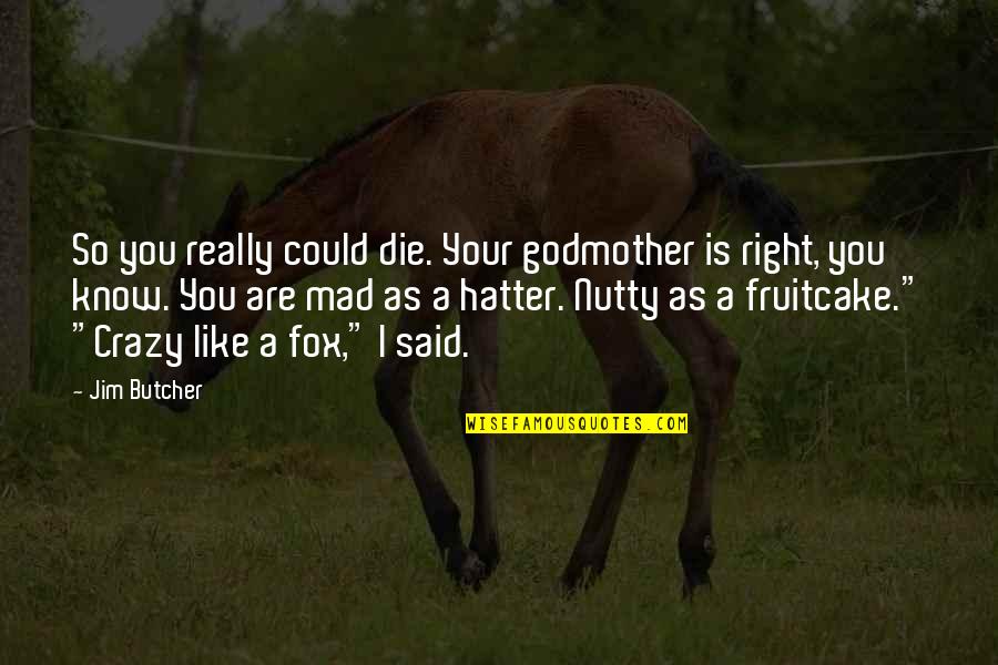 Crazy Crazy Quotes By Jim Butcher: So you really could die. Your godmother is Crazy Crazy Quotes By Jim Butcher: So you really could die. Your godmother is