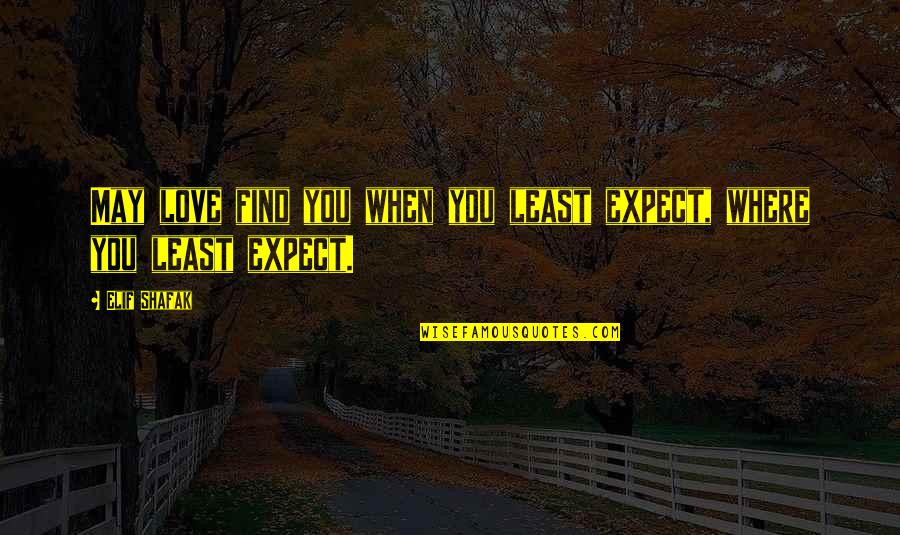 Crazy Cruise Quotes By Elif Shafak: May love find you when you least expect,