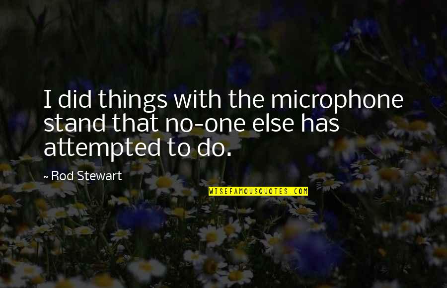 Crazy Dysfunctional Family Quotes By Rod Stewart: I did things with the microphone stand that