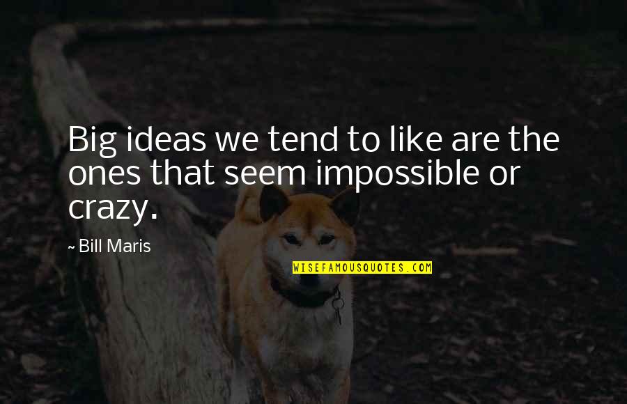 Crazy Ideas Quotes By Bill Maris: Big ideas we tend to like are the