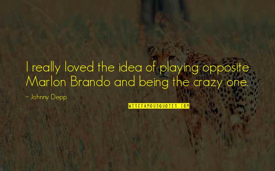 Crazy Ideas Quotes By Johnny Depp: I really loved the idea of playing opposite