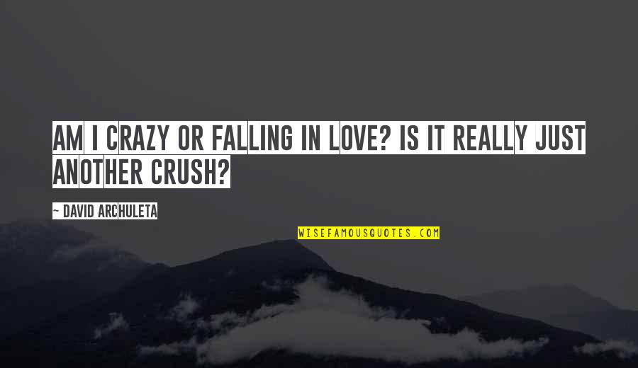 Crazy In Love Quotes By David Archuleta: Am I crazy or falling in love? Is