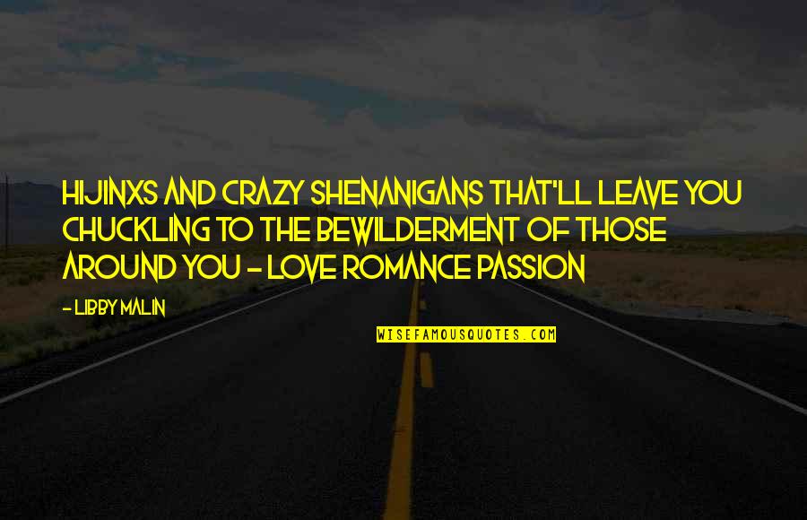 Crazy Love Book Quotes By Libby Malin: Hijinxs and crazy shenanigans that'll leave you chuckling