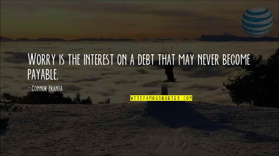 Crazy Off The Wall Quotes By Connor Franta: Worry is the interest on a debt that