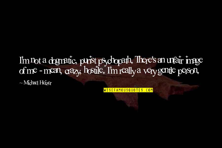 Crazy Person Quotes By Michael Heizer: I'm not a dogmatic, purist psychopath. There's an