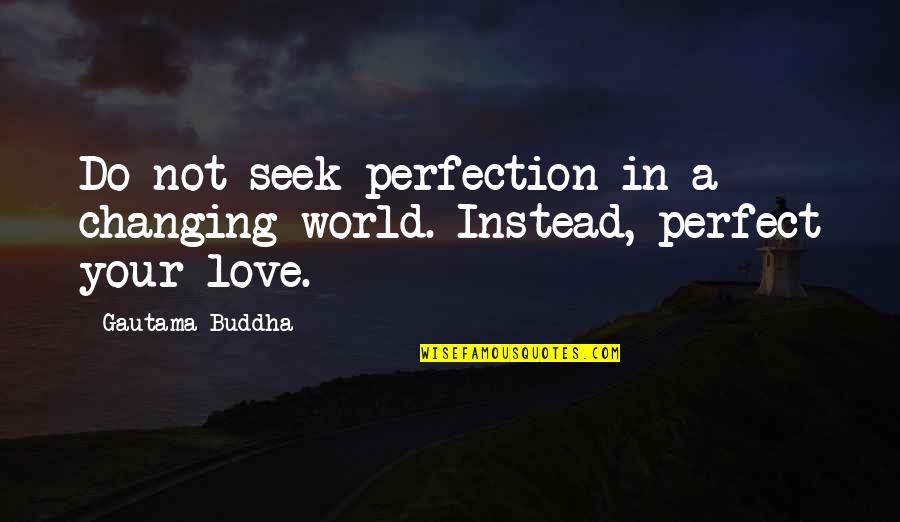 Crazy Smile Quotes By Gautama Buddha: Do not seek perfection in a changing world.