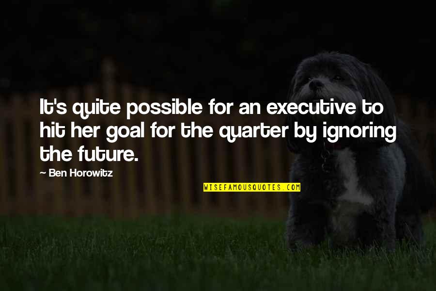 Crazy Sports Fans Quotes By Ben Horowitz: It's quite possible for an executive to hit