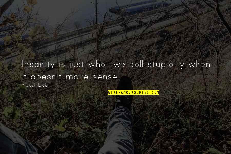 Crazy Thing About Life Quotes By Josh Lieb: Insanity is just what we call stupidity when