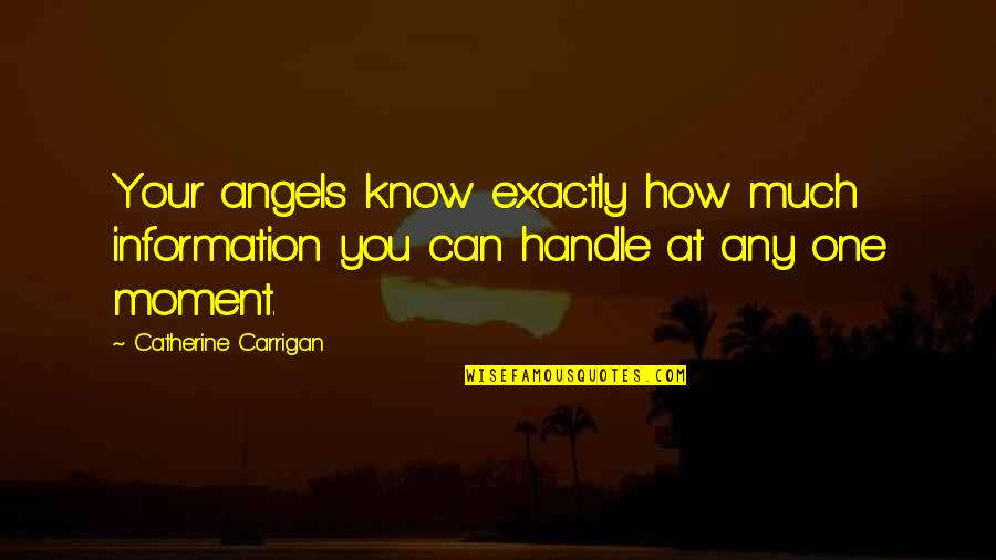 Crazy Wild And Free Quotes By Catherine Carrigan: Your angels know exactly how much information you Crazy Wild And Free Quotes By Catherine Carrigan: Your angels know exactly how much information you