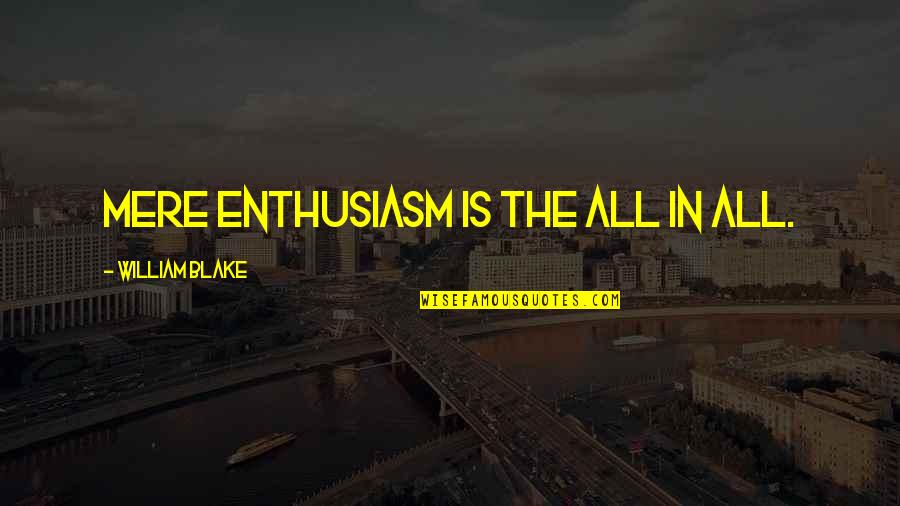 Crazy World We Live In Quotes By William Blake: Mere enthusiasm is the all in all.