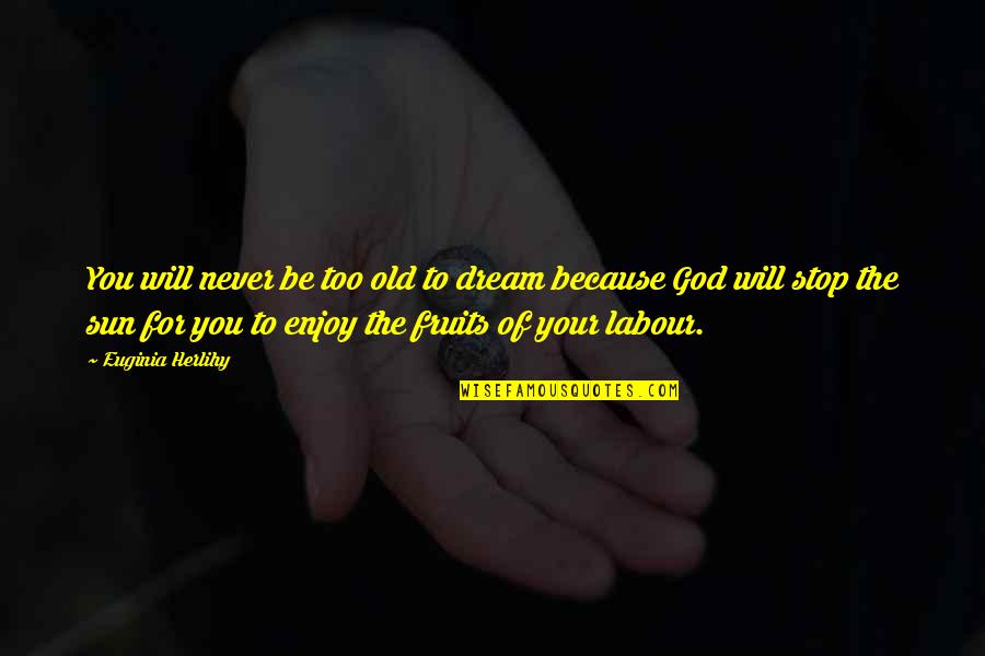 Creadores Universitarios Quotes By Euginia Herlihy: You will never be too old to dream Creadores Universitarios Quotes By Euginia Herlihy: You will never be too old to dream