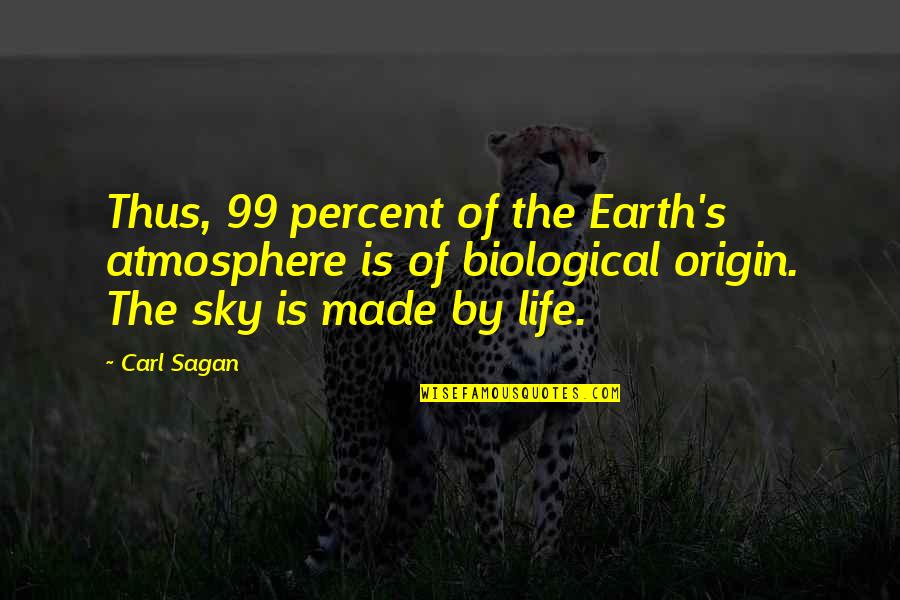 Creamatorium Quotes By Carl Sagan: Thus, 99 percent of the Earth's atmosphere is