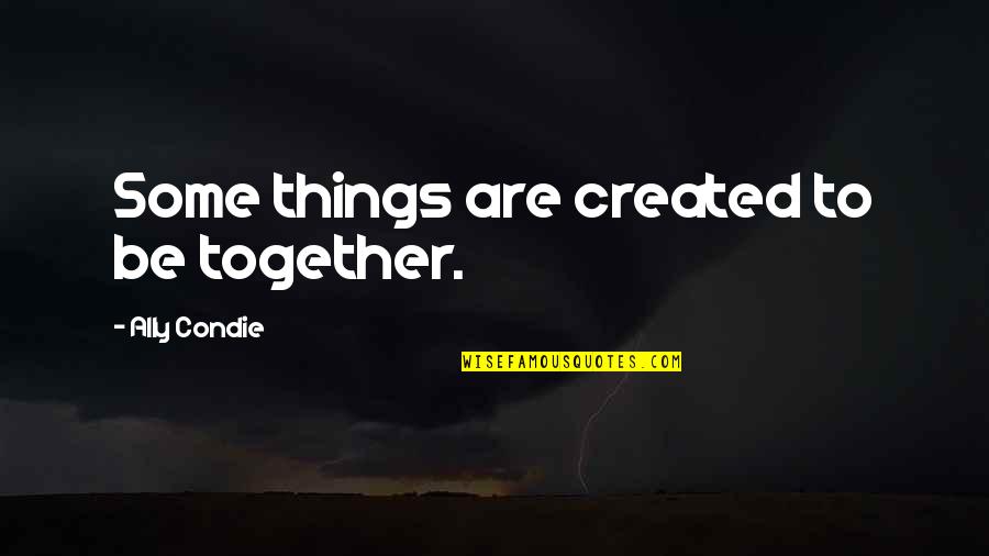 Creaseless Foundation Quotes By Ally Condie: Some things are created to be together. Creaseless Foundation Quotes By Ally Condie: Some things are created to be together.