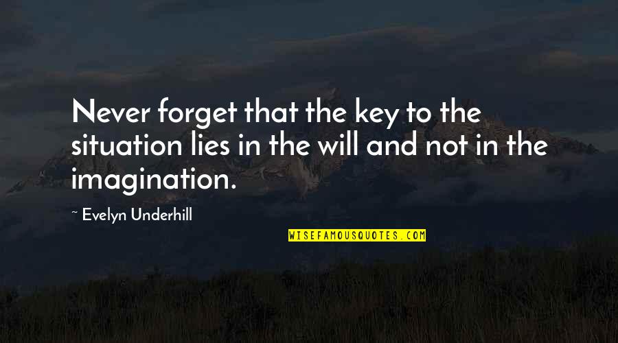Creaseys Department Quotes By Evelyn Underhill: Never forget that the key to the situation Creaseys Department Quotes By Evelyn Underhill: Never forget that the key to the situation