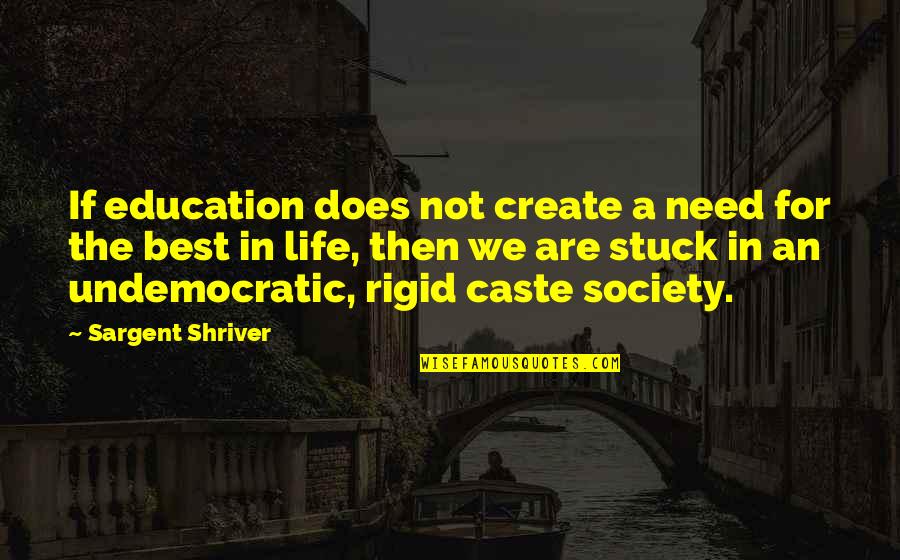 Create A Life Best Quotes By Sargent Shriver: If education does not create a need for
