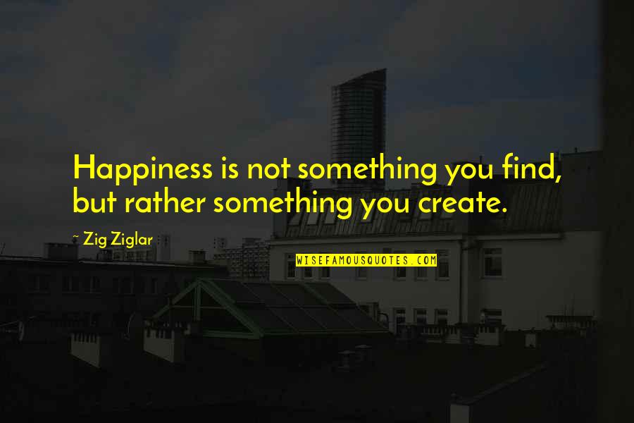 Create My Own Happiness Quotes By Zig Ziglar: Happiness is not something you find, but rather