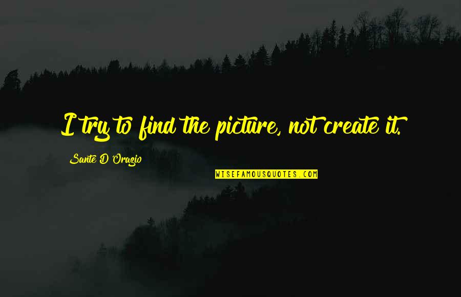 Create Picture Quotes By Sante D'Orazio: I try to find the picture, not create
