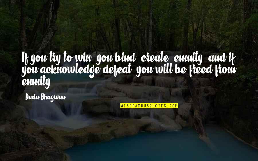 Create Quotes And Quotes By Dada Bhagwan: If you try to win, you bind (create)