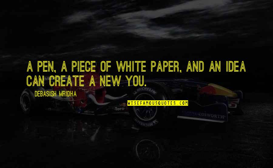Create Quotes And Quotes By Debasish Mridha: A pen, a piece of white paper, and