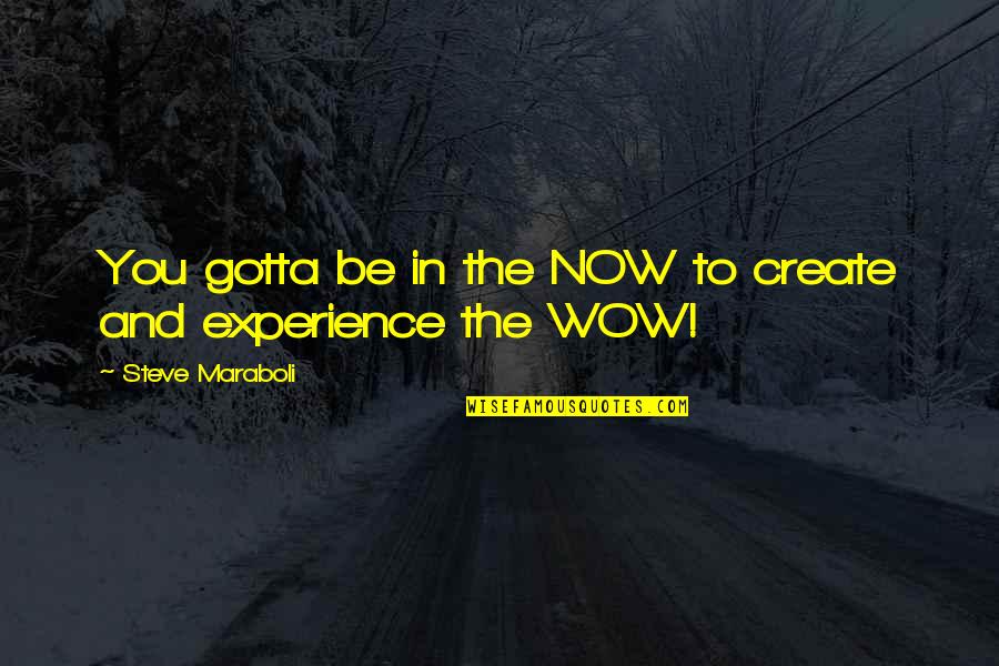 Create Your Day Quotes By Steve Maraboli: You gotta be in the NOW to create