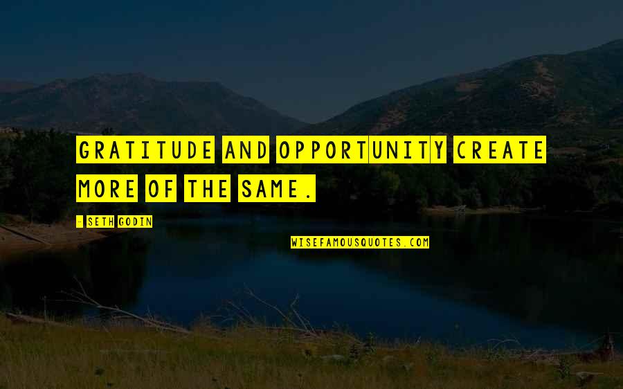 Create Your Opportunity Quotes By Seth Godin: Gratitude and opportunity create more of the same.