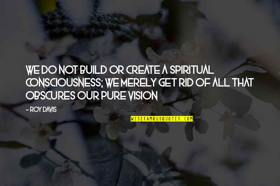 Create Your Vision Quotes By Roy Davis: We do not build or create a spiritual