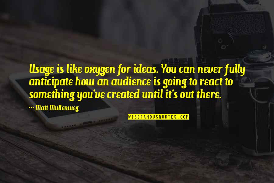 Created Quotes By Matt Mullenweg: Usage is like oxygen for ideas. You can