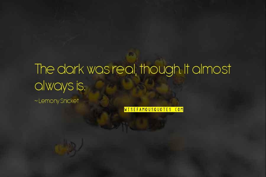 Creating Community Quotes By Lemony Snicket: The dark was real, though. It almost always