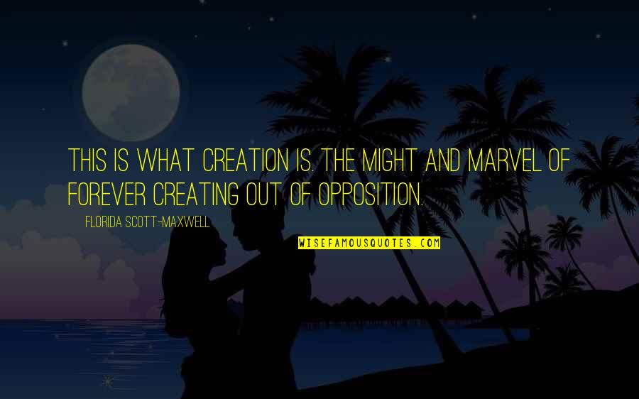 Creating Quotes By Florida Scott-Maxwell: This is what creation is. The might and