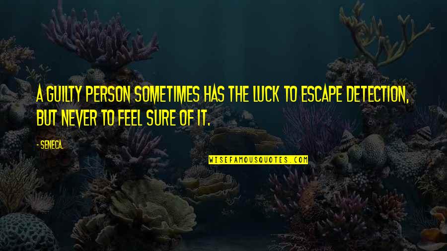 Creating Your Own Universe Quotes By Seneca.: A guilty person sometimes has the luck to