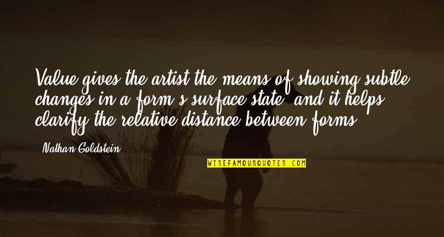 Creation Of Pakistan Quotes By Nathan Goldstein: Value gives the artist the means of showing