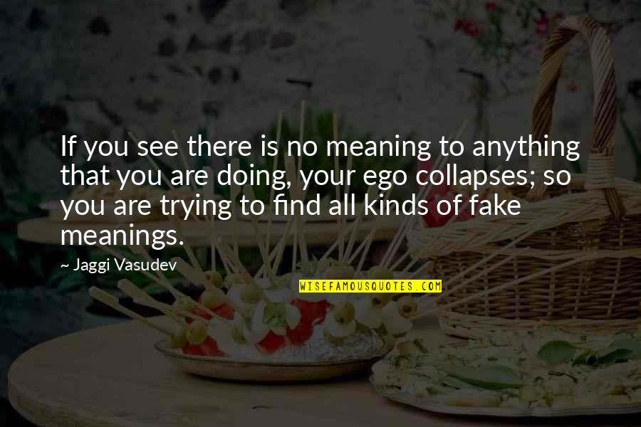 Creationismism Quotes By Jaggi Vasudev: If you see there is no meaning to Creationismism Quotes By Jaggi Vasudev: If you see there is no meaning to