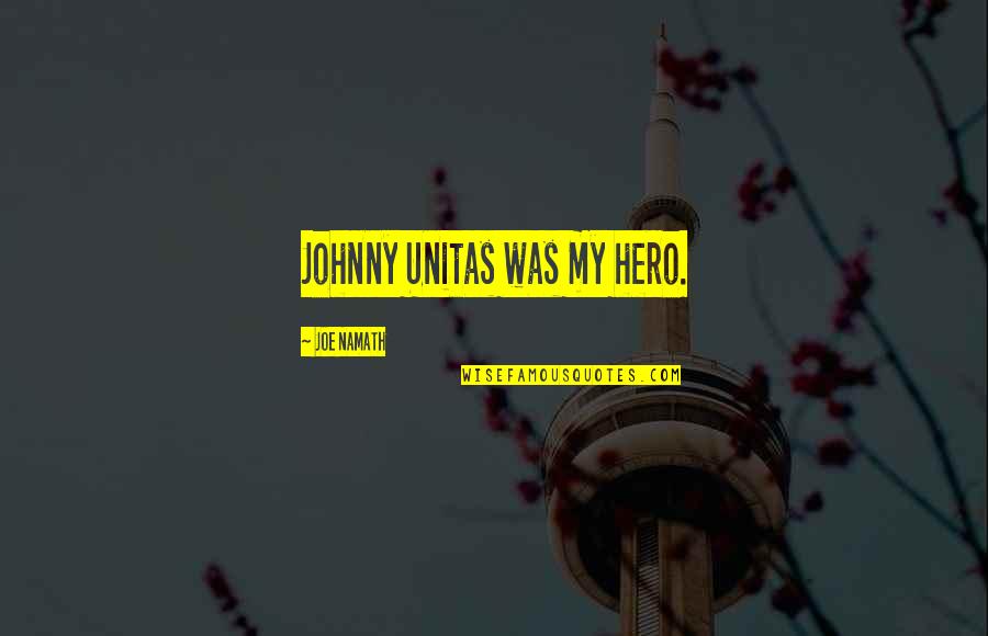 Creative Action Quotes By Joe Namath: Johnny Unitas was my hero.