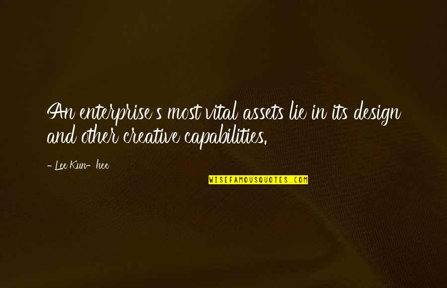 Creative Design Quotes By Lee Kun-hee: An enterprise's most vital assets lie in its