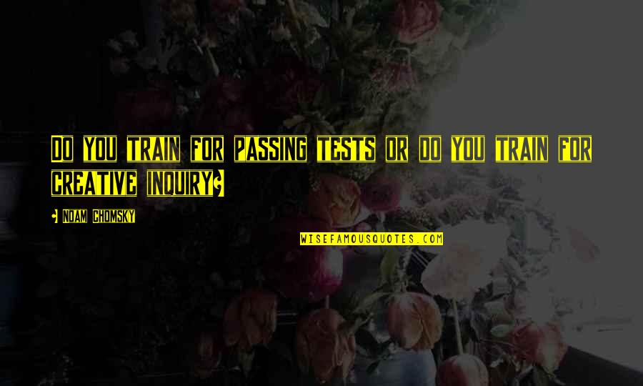 Creative Education Quotes By Noam Chomsky: Do you train for passing tests or do