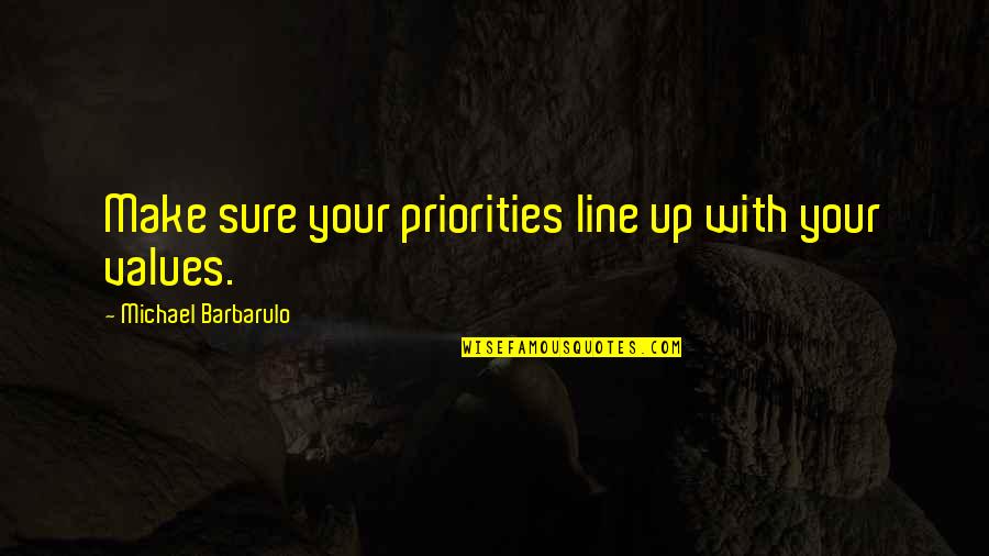 Creative Juices Quotes By Michael Barbarulo: Make sure your priorities line up with your