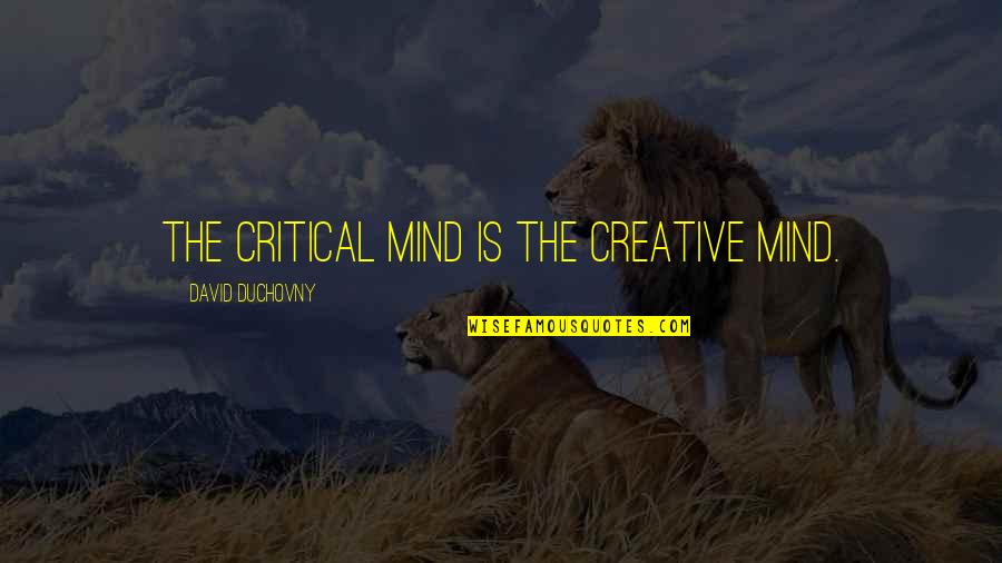 Creative Mind Quotes By David Duchovny: The critical mind is the creative mind.