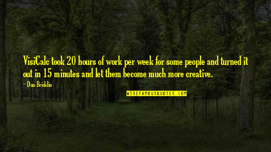 Creative People Quotes By Dan Bricklin: VisiCalc took 20 hours of work per week