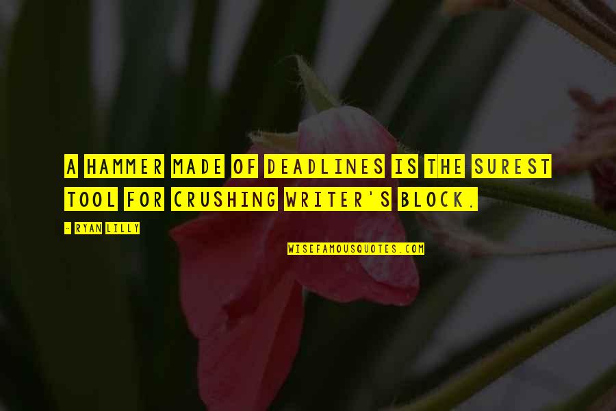 Creative Process Quotes By Ryan Lilly: A hammer made of deadlines is the surest