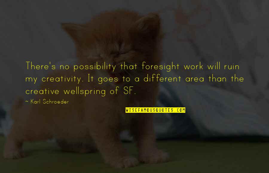 Creative Work Quotes By Karl Schroeder: There's no possibility that foresight work will ruin