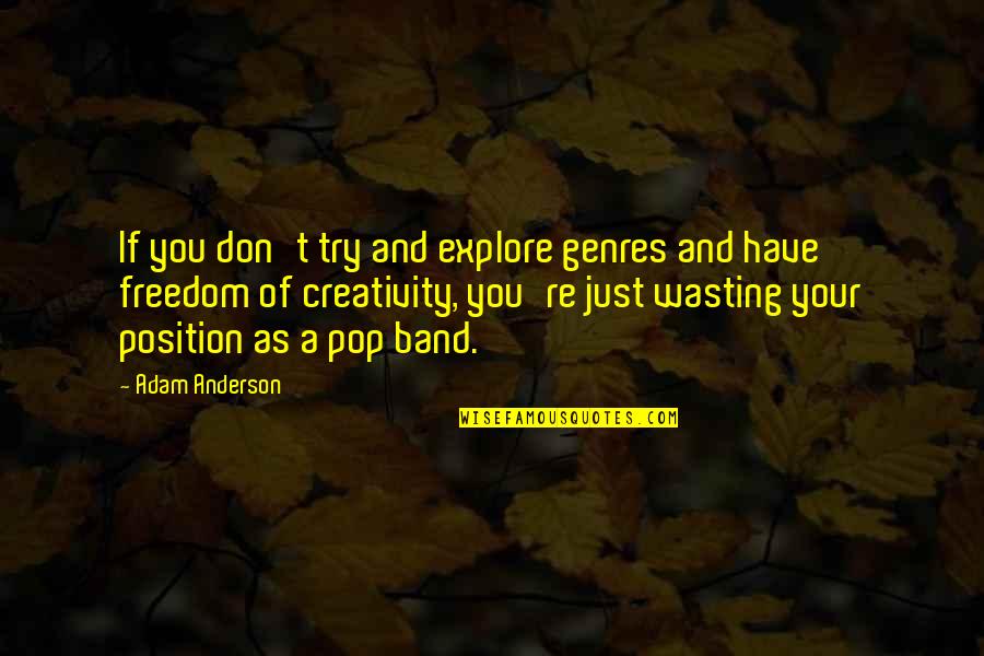 Creativity And Freedom Quotes By Adam Anderson: If you don't try and explore genres and