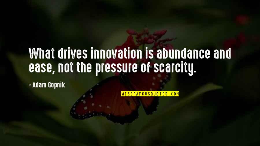 Creativity And Innovation Quotes By Adam Gopnik: What drives innovation is abundance and ease, not
