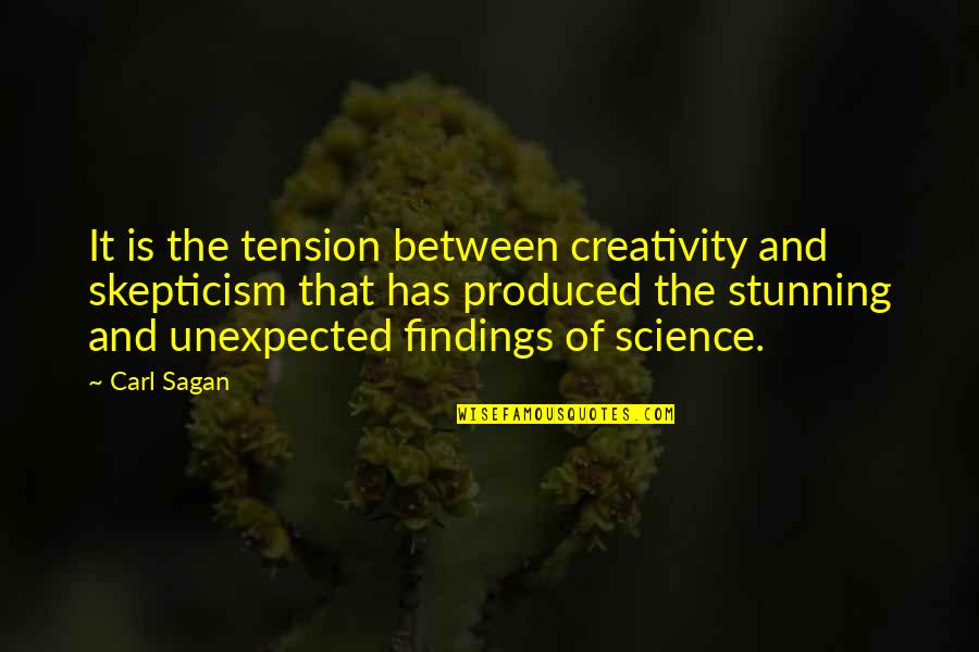 Creativity And Science Quotes By Carl Sagan: It is the tension between creativity and skepticism