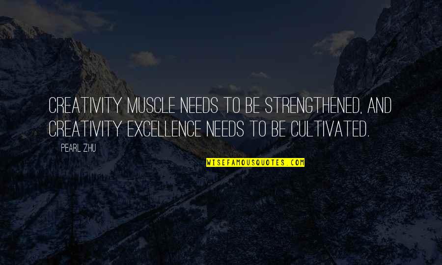 Creativity Is A Muscle Quotes By Pearl Zhu: Creativity muscle needs to be strengthened, and creativity Creativity Is A Muscle Quotes By Pearl Zhu: Creativity muscle needs to be strengthened, and creativity