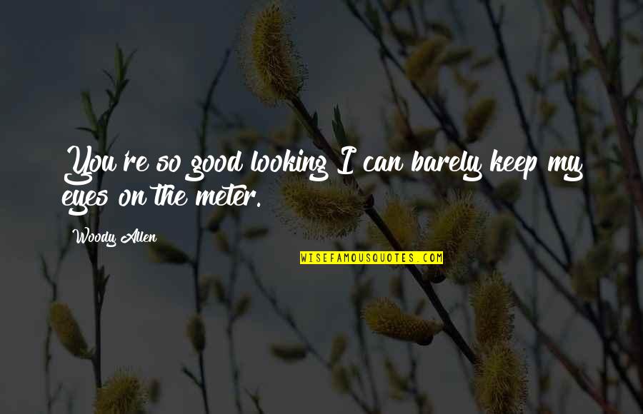 Creatrix Photography Quotes By Woody Allen: You're so good looking I can barely keep