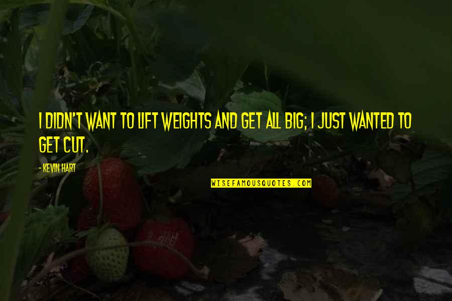 Creatura Free Quotes By Kevin Hart: I didn't want to lift weights and get